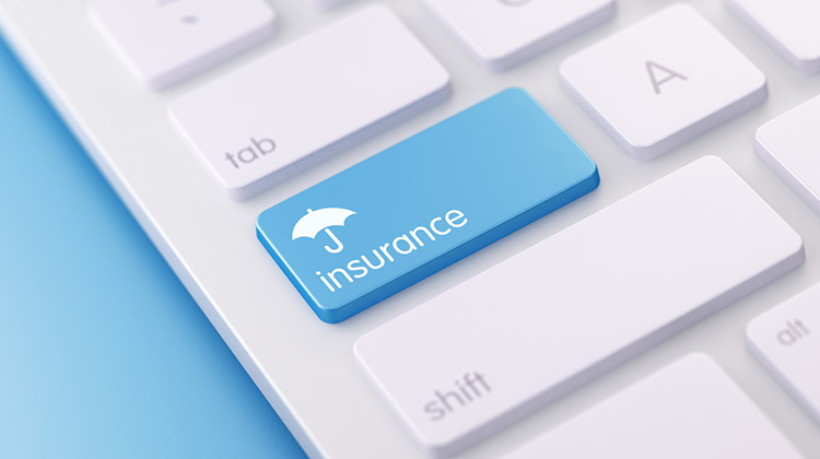 PC-Tastatur mit einer Taste mit der Bezeichnung "Insurance"