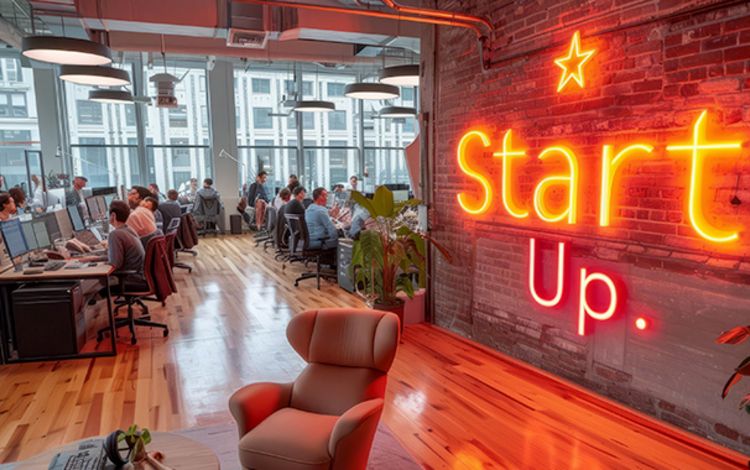 Teams in einem KI-Startup am Arbeiten