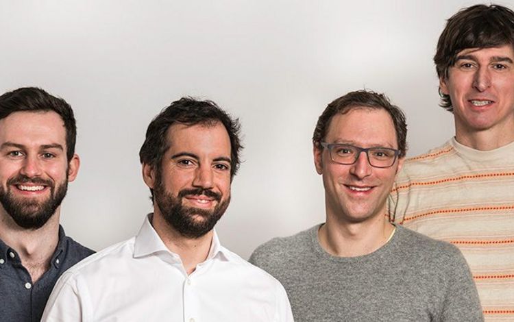 Die Gründer der Neo-Bank Neon 2018: Michael Noorlander, Simon Youssef, Julius Kirscheneder und Jörg Sandrock 
