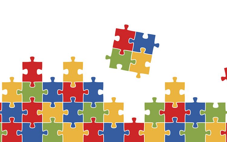 Puzzle mit einzelnen Teilen