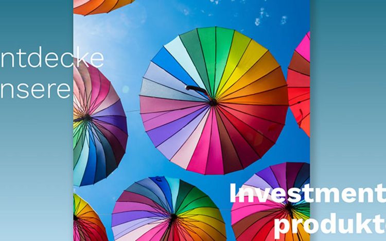 Bunte Schirme auf der Website der Neo-Bank Radicant