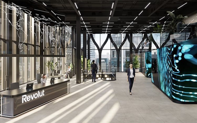 Globaler Hauptsitz von Revolut in London 
