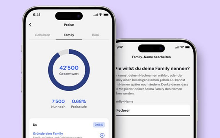 Smartphone-Ansicht der Funktion Gruppen-Sparen