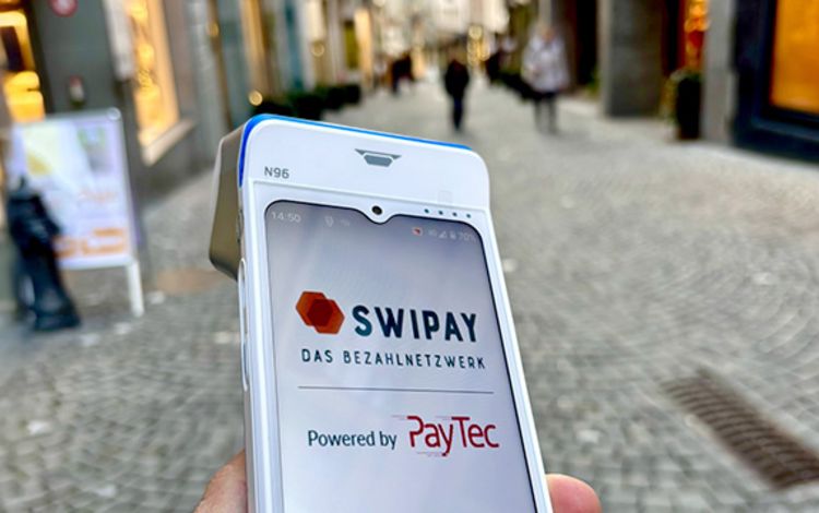 Handyansicht des Zahlungsnetzwerks SwiPay in Lausenne